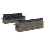 vidaXL Salon de jardin 9 Pièces avec coussins gris résine tressée