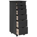 vidaXL Cabinet roulant Gris 34 x 39 x 93 5 cm Bois de Pin Massif