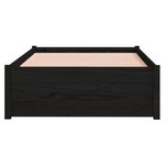 vidaXL Cadre de lit Noir Bois massif 75x190 cm Petit simple