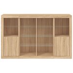 vidaXL Buffets avec lumières LED 3 Pièces chêne sonoma bois d'ingénierie