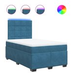 vidaXL Sommier à lattes de lit et matelas bleu 120x190 cm velours