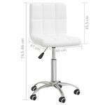 Chaise fauteuil siège de bureau informatique étude pivotante similicuir blanc 02_0024047