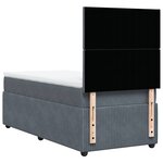 vidaXL Sommier à lattes de lit et matelas Gris foncé 90x200 cm Velours