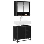 vidaXL Ensemble de mobilier de salle de bain 2 Pièces Chêne noir