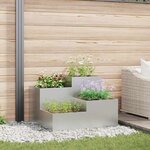 vidaXL Cache-pot de jardin Argent 80 x 80 x 60 cm Acier galvanisé