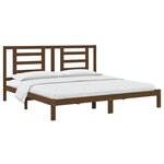vidaXL Cadre de lit sans matelas marron miel 200x200cm bois pin massif