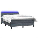 vidaXL Sommier à lattes de lit et matelas et LED gris foncé 140x210cm velours