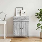 vidaXL Buffet Sonoma gris 66 x 34 5 x 90 cm Bois d'ingénierie