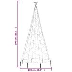 vidaXL Arbre de Noël avec poteau en métal 500 LED blanches froides 3m