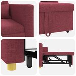 vidaXL Canapé-lit escamotable simple Bordeaux 90 x 165 x 87 cm tissu