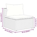 vidaXL Salon de jardin 7 Pièces avec coussins Gris Résine tressée