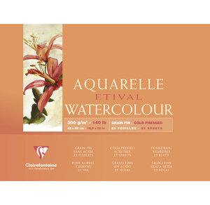 Bloc Etival grain fin 42x56 25F 300g encollé 4 côtés CLAIREFONTAINE