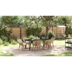 vidaXL Ensemble de salle à manger pour jardin 7 Pièces Beige polyrotin