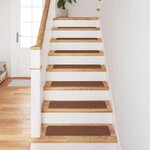 Tapis d'escalier vidaXL avec dos en latex Jaune 20x75 cm
