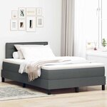 vidaXL Lit à ressorts avec matelas et LED gris foncé 120x200 cm tissu