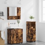 vidaXL Ensemble de mobilier de salle de bain 3 Pièces Chêne fumé