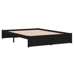 vidaXL Cadre de lit Noir Bois massif 140x190 cm