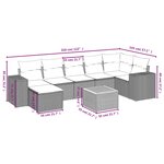 vidaXL Salon de jardin 8 Pièces avec coussins gris résine tressée