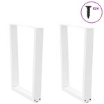 vidaXL Pieds de table à manger en forme de V  2 pièces  blanc  60 x (72-73 3) cm  acier
