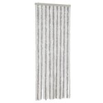 vidaXL Rideau anti-mouches gris clair et blanc 56x185 cm chenille
