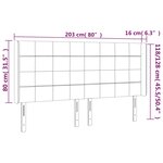 vidaXL Tête de lit à LED Gris foncé 203x16x118/128 cm Velours