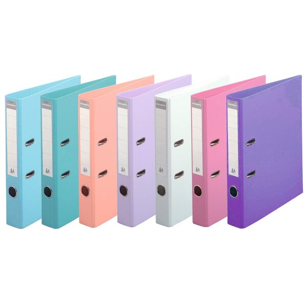 Classeur à levier PVC A4 dos de 50mm Couleurs Pastel Aléatoire EXACOMPTA