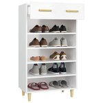 vidaXL Armoire à chaussure Blanc brillant 60x35x105 cm Bois ingénierie