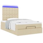 vidaXL Cadre de lit ottoman avec matelas crème 120x190 cm tissu
