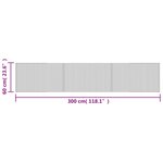 vidaXL Tapis rectangulaire gris 60x300 cm bambou