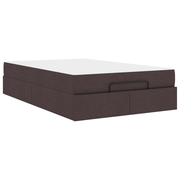 vidaXL Cadre de lit avec matelas avec matelas 2 Pièces Tan tissu