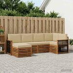 vidaXL Ensemble de canapé d'angle avec coussin 5 Pièces Naturel