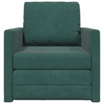 vidaXL Sofa-Lit 2-en-1 Vert Foncé 74x77x81 cm Velours