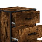 vidaXL Table de chevet chêne fumé 40x34 5x60cm bois d'ingénierie métal