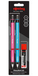 Rotring visuclick  set de 2 portes-mines  rose et bleu + mines 0.5mm