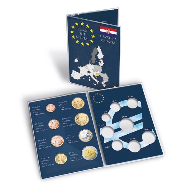 Cartelette collector Leuchtturm pour 1 série de 1 cent à 2 euro de Croatie (368204)