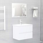 vidaXL Ensemble de meubles salle de bain 2 Pièces blanc bois d'ingénierie