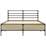 vidaXL Cadre de lit chêne sonoma 120x200 cm bois d'ingénierie et métal