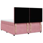 vidaXL Sommier à lattes de lit avec matelas Rose 180x200 cm Velours