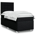 vidaXL Sommier à lattes de lit avec matelas Noir 90x200 cm Tissu