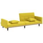 vidaXL Canapé-lit avec coussins jaune clair tissu