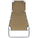 vidaXL Chaise longue pliable avec dossier réglable Taupe
