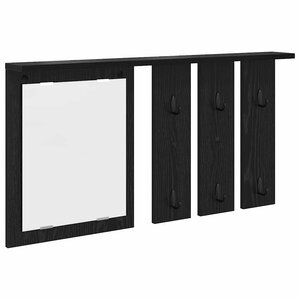 vidaXL Porte-manteau mural avec étagère Chêne noir 85 x 10 x 45 cm