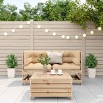 vidaXL Salon de jardin 3 Pièces avec coussins Bois de pin massif