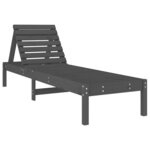 vidaXL Chaises longues lot de 2 avec table gris bois massif de pin