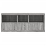 vidaXL Buffet avec lumières LED sonoma gris 162x37x67 cm