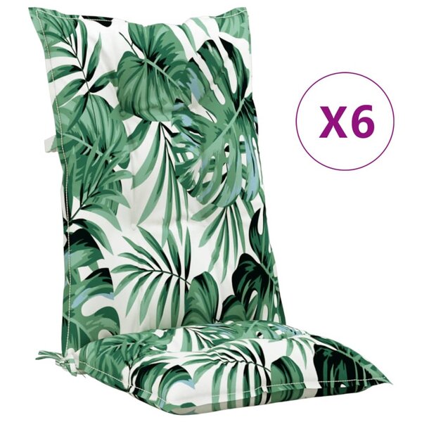 vidaXL Coussins de chaise de jardin à dossier haut lot de 6 tissu