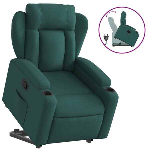 vidaXL Fauteuil inclinable vert foncé tissu