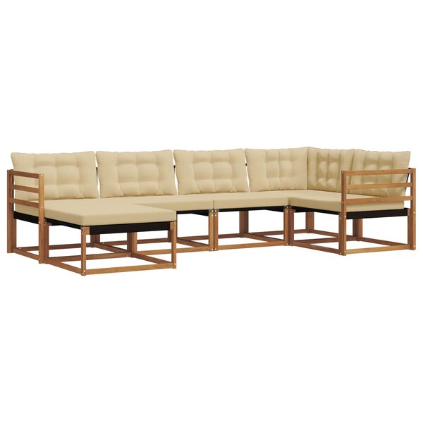 vidaXL Ensemble de canapés d'extérieur 6 Pièces Naturel et Beige