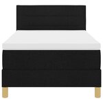 vidaXL Lit à sommier tapissier avec matelas et LED noir 100x200 cm en tissu