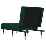 vidaXL Chaise longue vert foncé velours